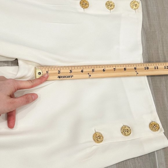 Edward Achour Paris Embellished-Button Bootcut Sailor Trousers E47 Ivory/White - Picture 11 of 16